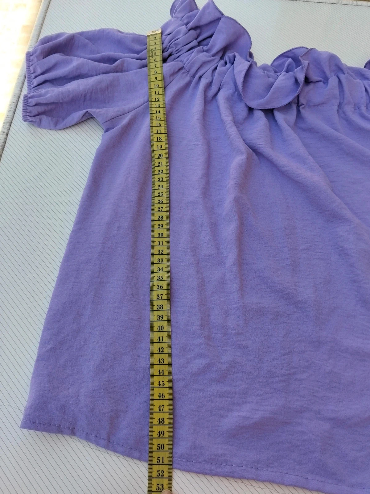 Purple short-sleeved ruffled top 💜 – photo 8